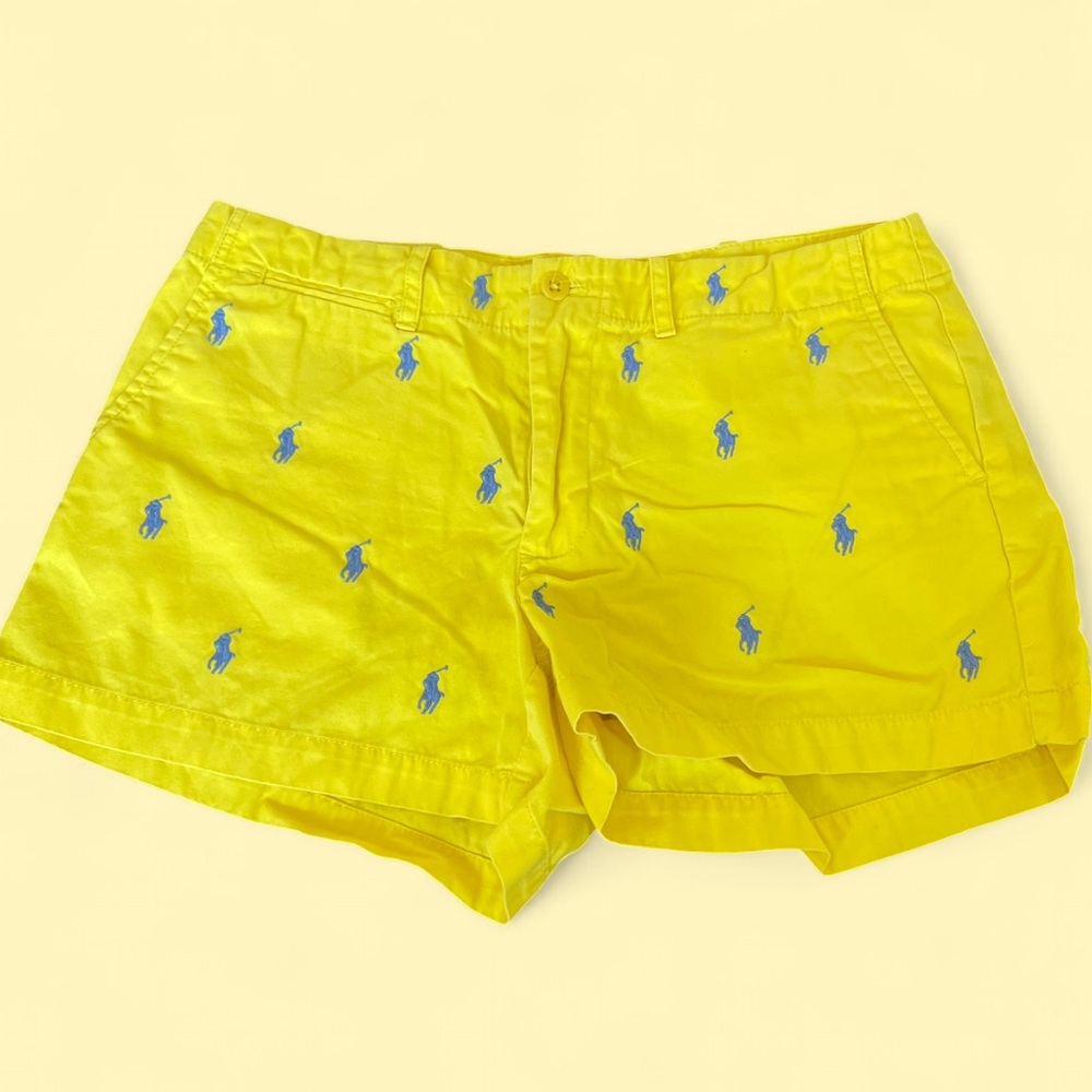 Ralph Lauren yellow shorts with logo